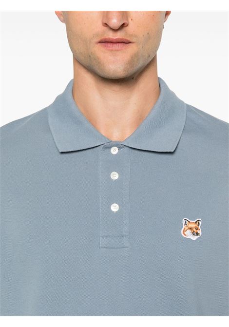 Polo con applicazione Fox Head in blu Maison kitsuné - uomo MAISON KITSUNÉ | LM00208KJ7002P154